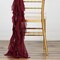 Burgundy Premium Curly Chiffon Chair Covers with Sashes for Weddings